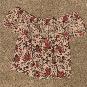 floral off-the-shoulder- top